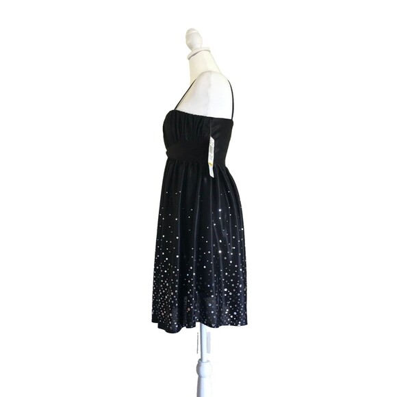 New Morgan & Co Black Short Dress Silver Dot Sequins Size Small - Picture 9 of 9